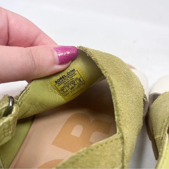 Sorel Ella II Slingback Sandals Olive Shade Genuine Leather Open Toe Shoes Sz 9 - Picture 7 of 8